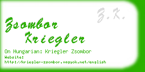 zsombor kriegler business card